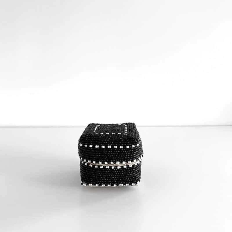 Bali perleæske square mini H8 cm - sort m/hvid - Billede 2