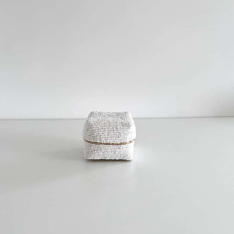 Bali perleæske square mini H8 cm - hvid - Billede 3