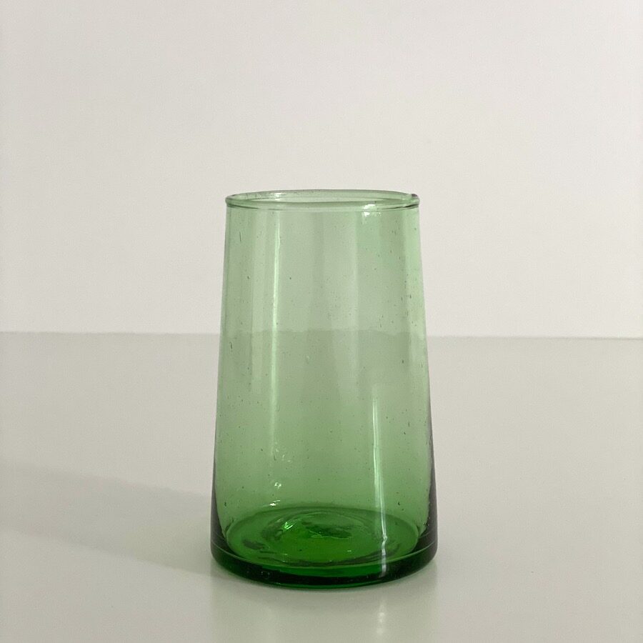 mundblæste Glas FEZ - L grønt genbrugsglas