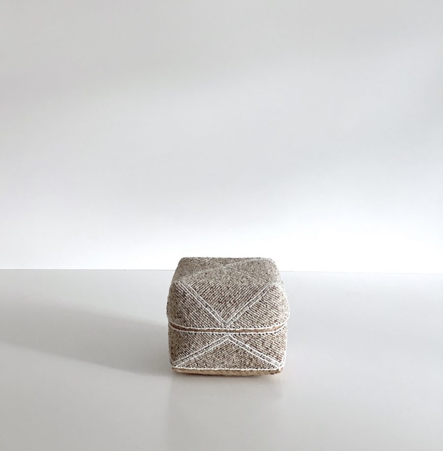 Bali perleæsker - beige m. hvide ruder - sæt/3 str - Image 4