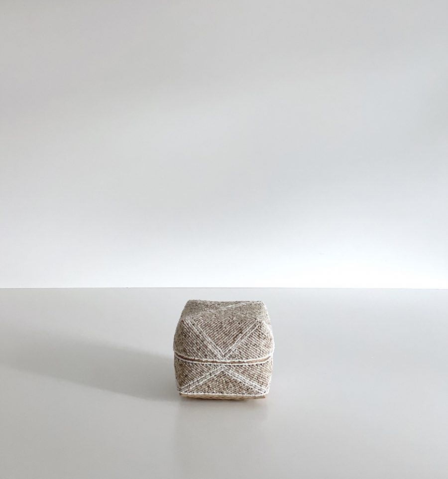 Bali perleæsker - beige m. hvide ruder - sæt/3 str - Image 3