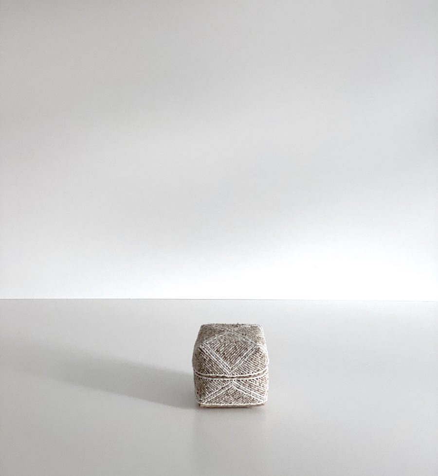 Bali perleæsker - beige m. hvide ruder - sæt/3 str - Image 2