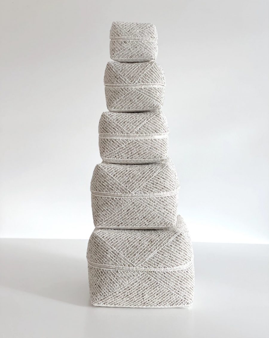 Bali perle æske - beige-hvid mix H10 cm - Image 2