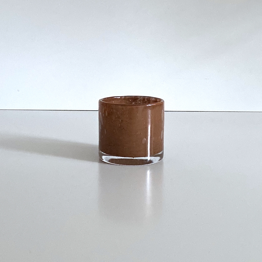 unika glas lysestage brun