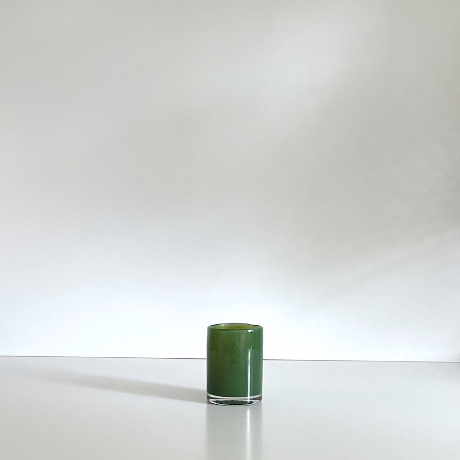 unika glas lysestage grøn