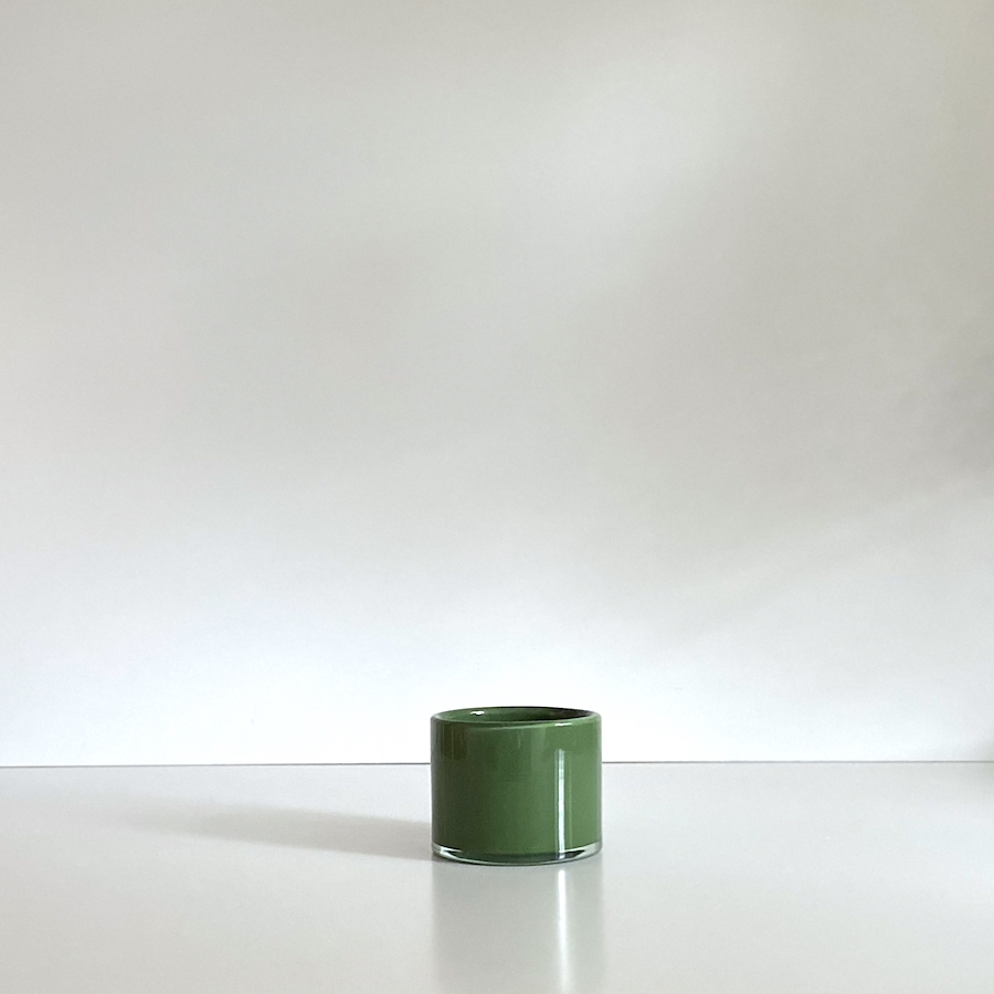 unika glas lysestage grøn