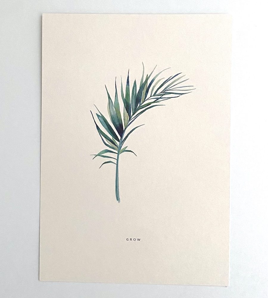 post kort og A5 plakat med illustration
