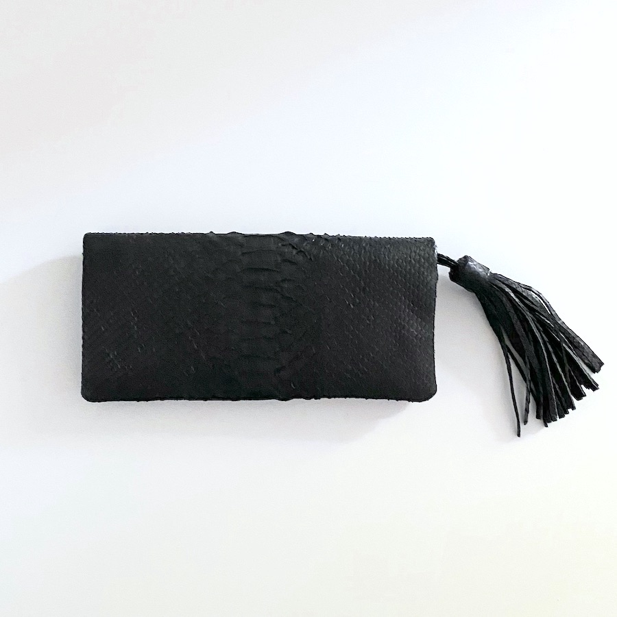 lille håndtaske i sort læder
