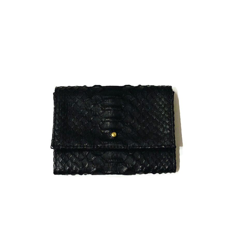 Kundalini Lady wallet pung i sort python skind