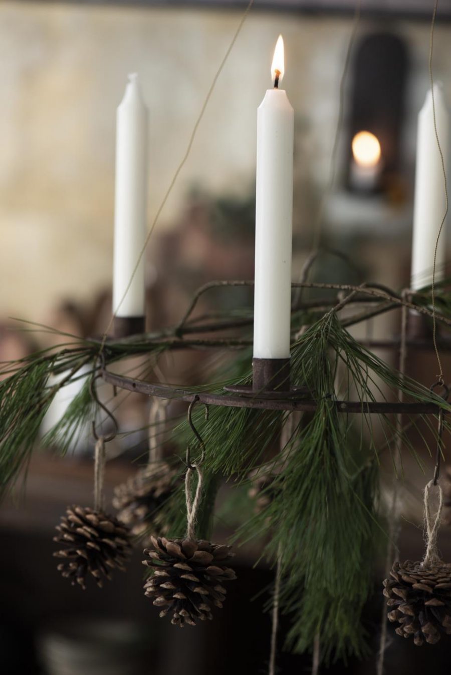 Julepynt - mini grankogle med jutesnor - Image 4