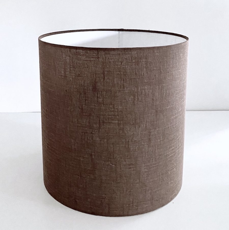 Lampeskærm cylinder - brun hør 35 x 35 cm