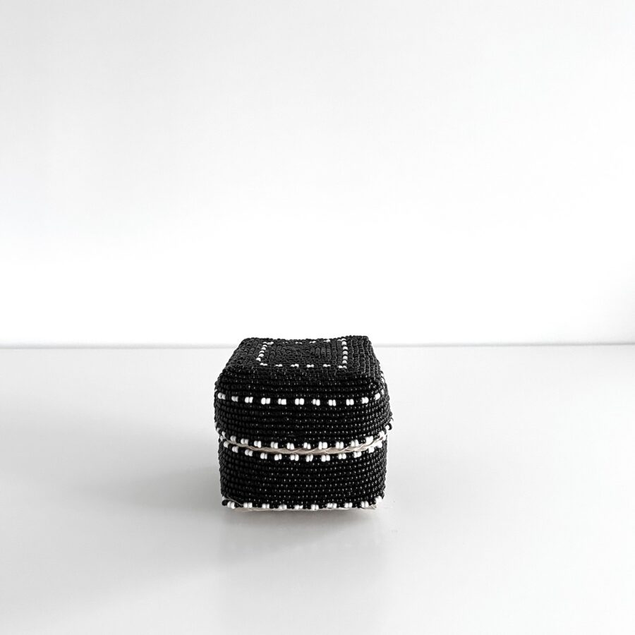 Bali perleæske square mini H8 cm - sort m/hvid - Image 2