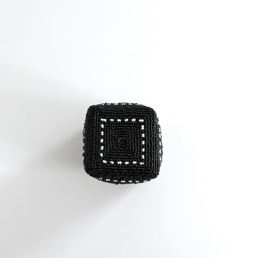 Bali perleæske square mini H8 cm - sort m/hvid - Image 3