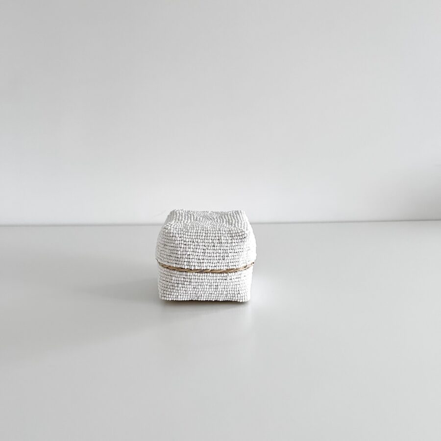 Bali perleæske square mini H8 cm - hvid - Image 3