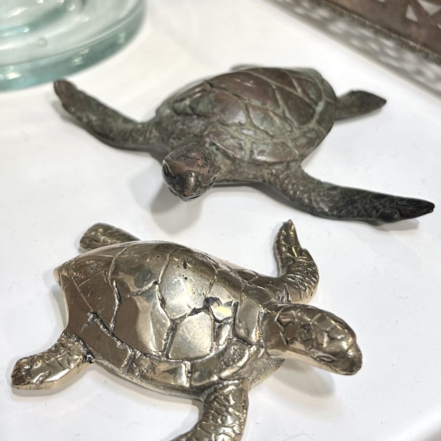 Turtle figur mini 8 cm - gold
