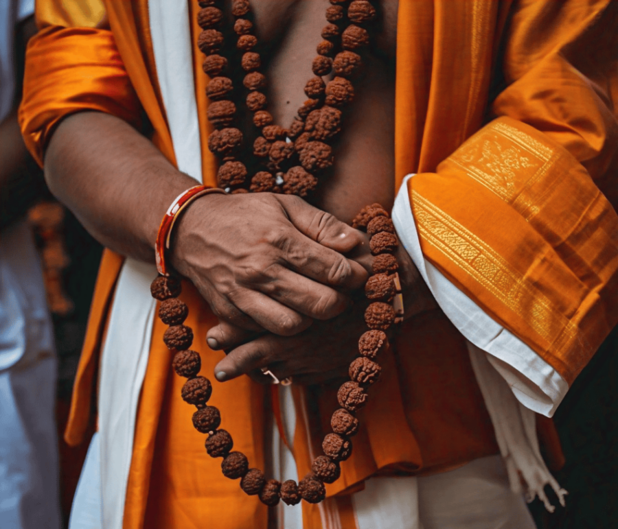 Rudraksha Mala bønnekæde - sort kvast Buddha - Image 3