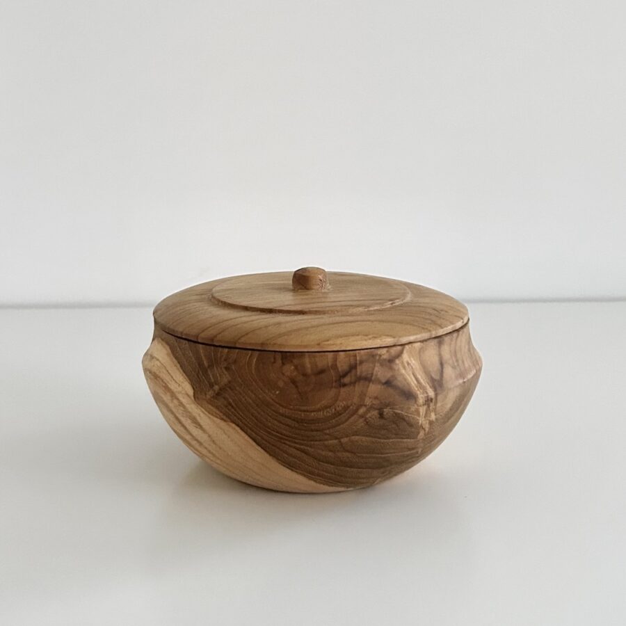 Bali teak krukke m/låg Ø14