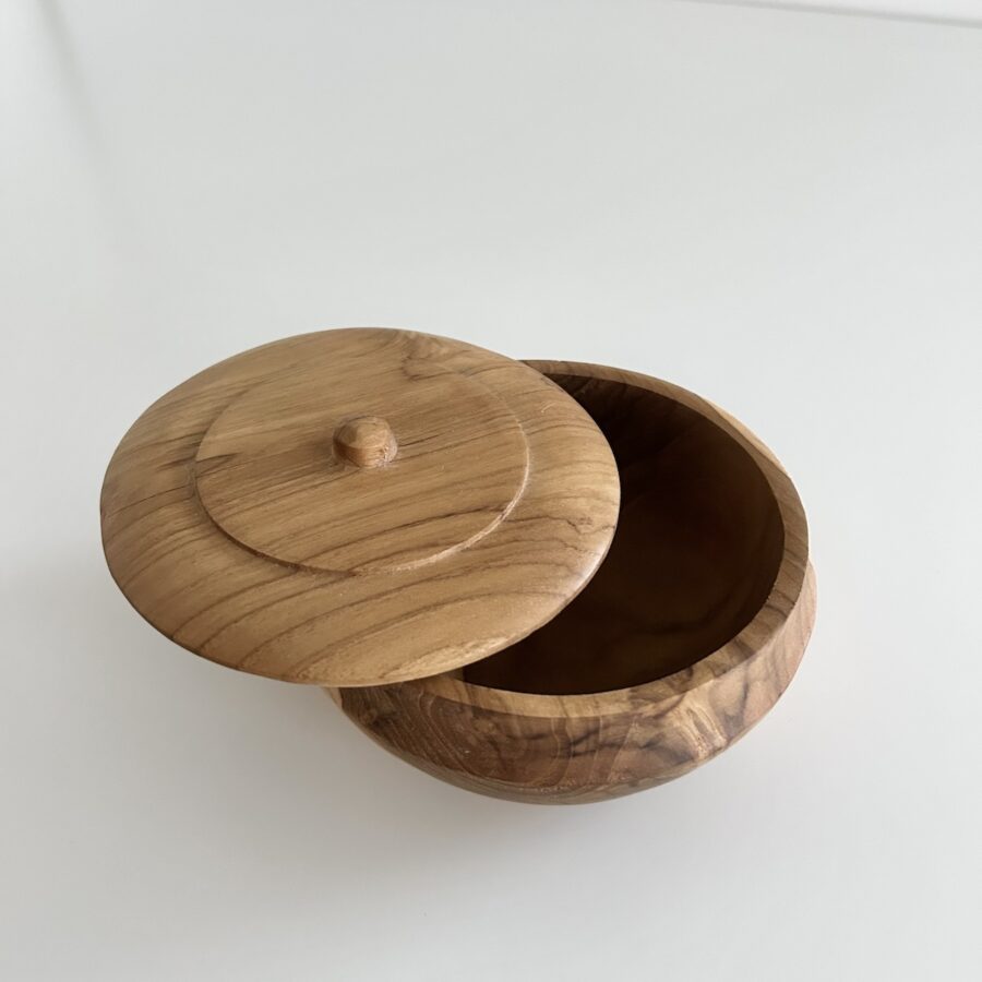 Bali teak krukke m/låg Ø14 - Image 2