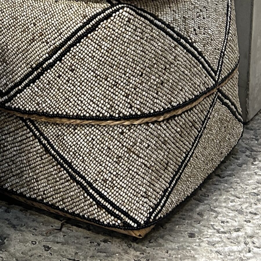 Bali perleæsker - beige m. sorte ruder - sæt/3 str