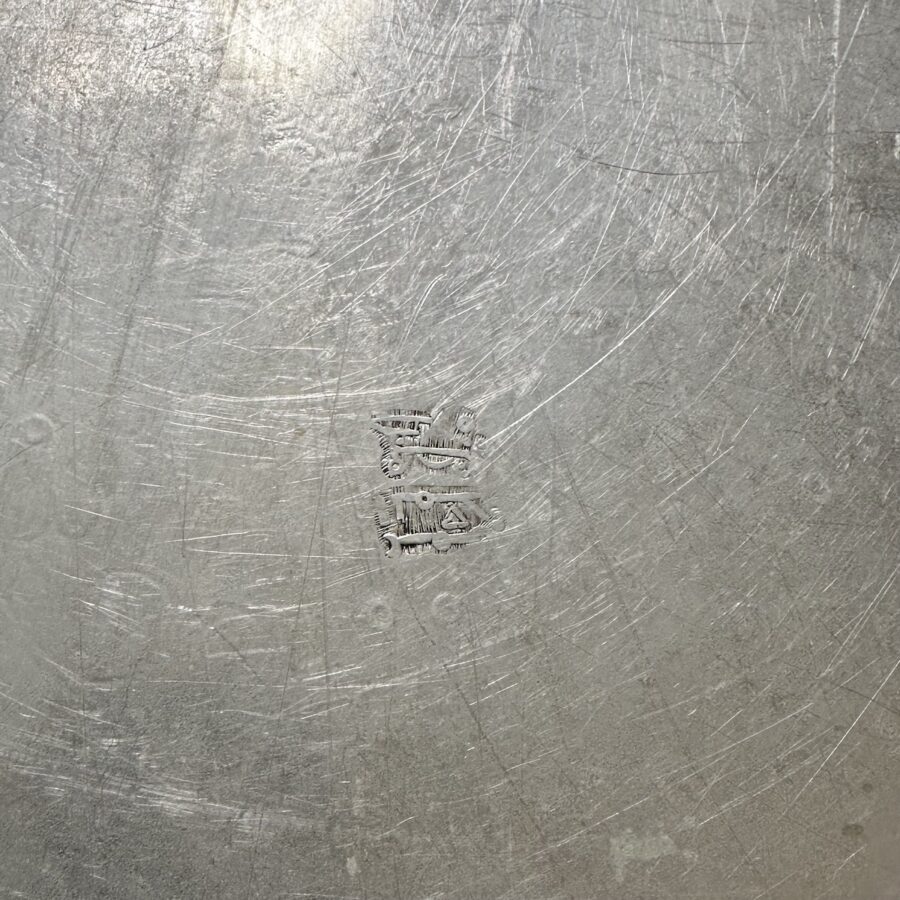 Serveringsbakke oval m/ logo - nikkelsølv - vintage - Image 3