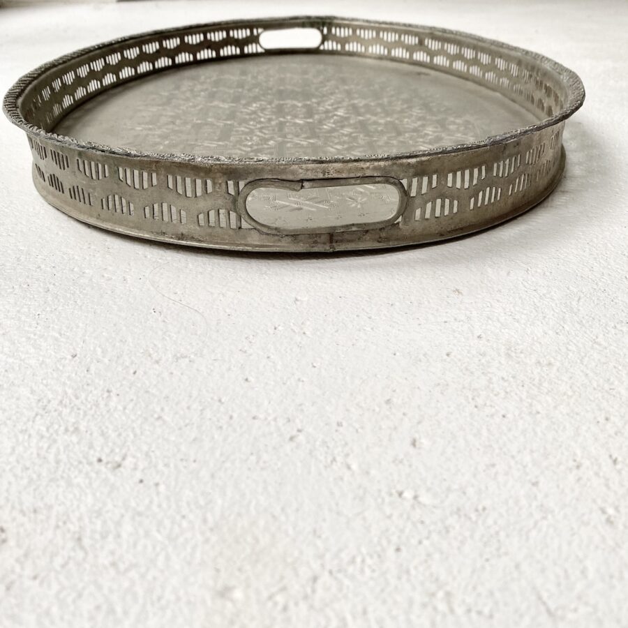Serveringsbakke oval m/ logo - nikkelsølv - vintage - Image 2
