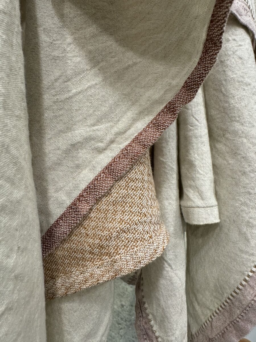 Viskestykke hør/bomuld - Pano largo beige og rosa - Image 3