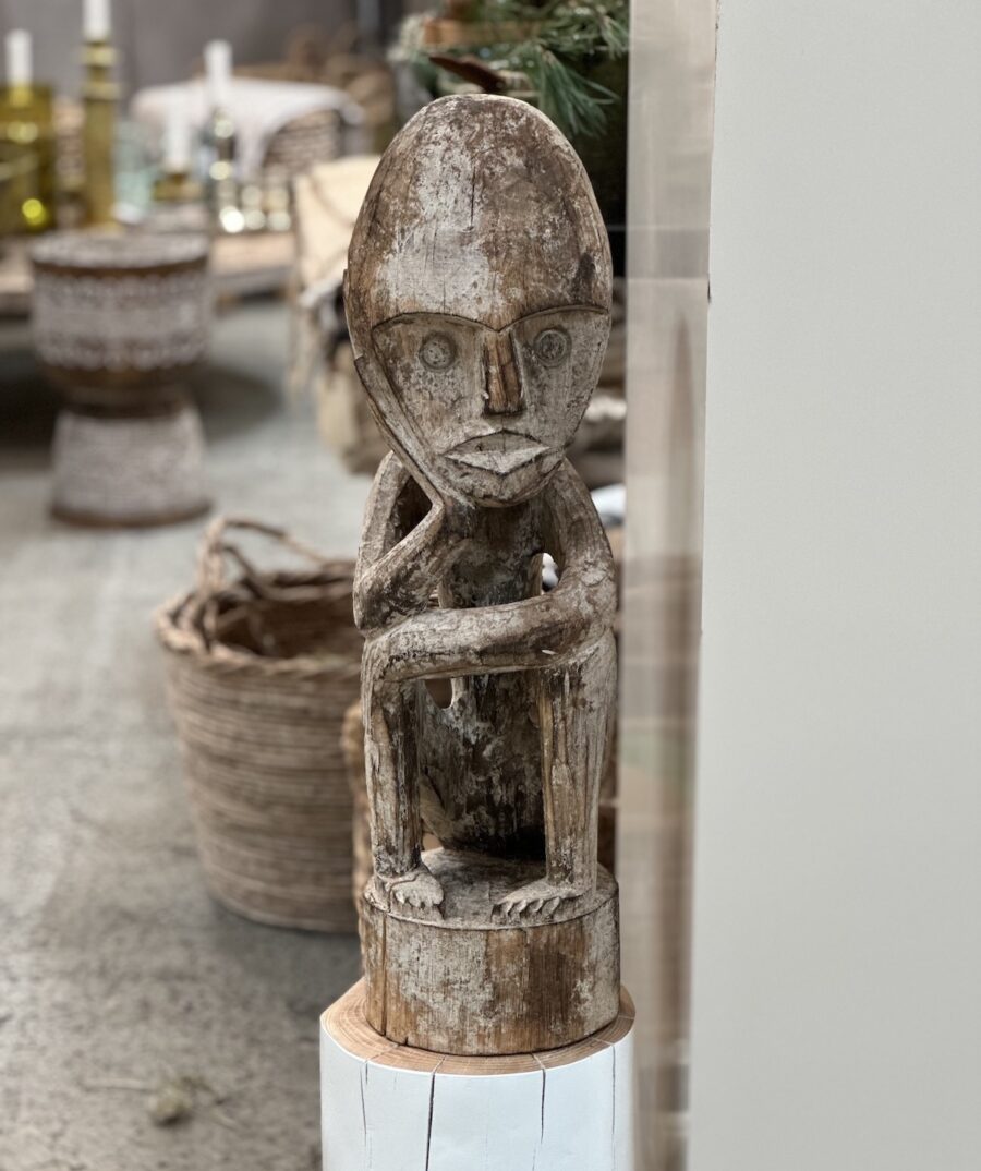 Træ skulptur - The Bali Thinker H60 cm - Image 2