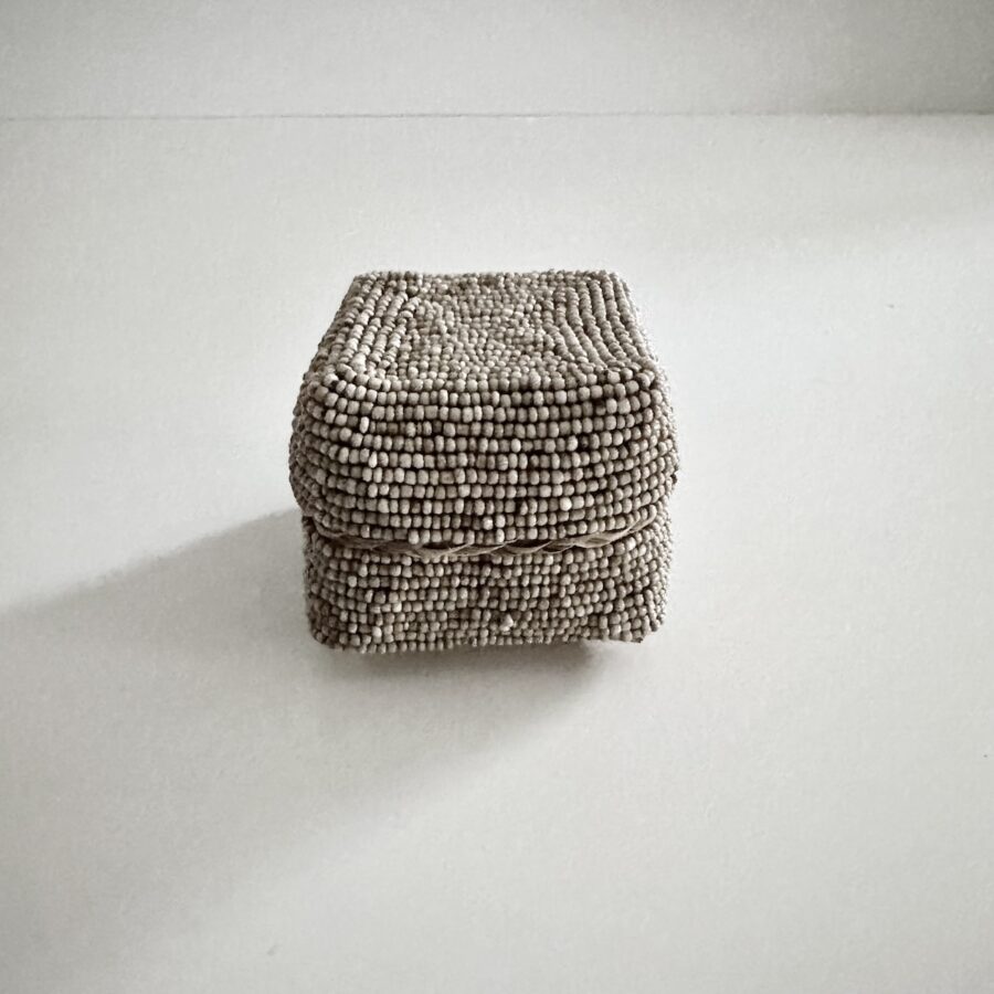 Bali perleæske square mini H8 cm - beige