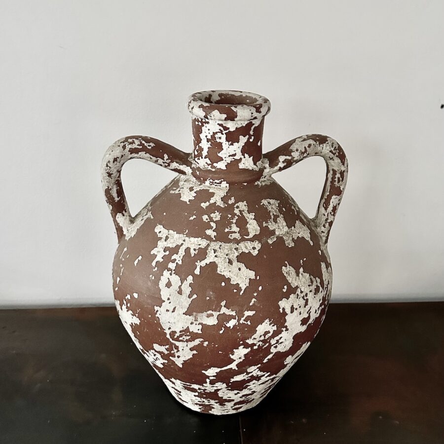 Terracotta krukke H50 cm - 2 handle meleret
