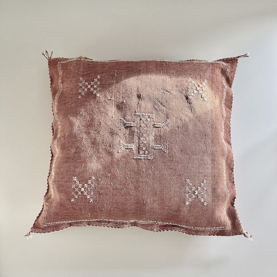 Pudebetræk Sabra kaktussilke - okker - 45 x 45 cm