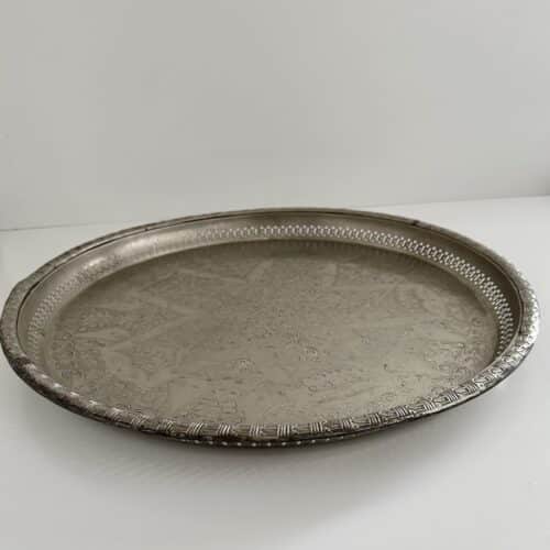 Marokkansk vintage fad Ø62 cm - nysølv - 2. sort