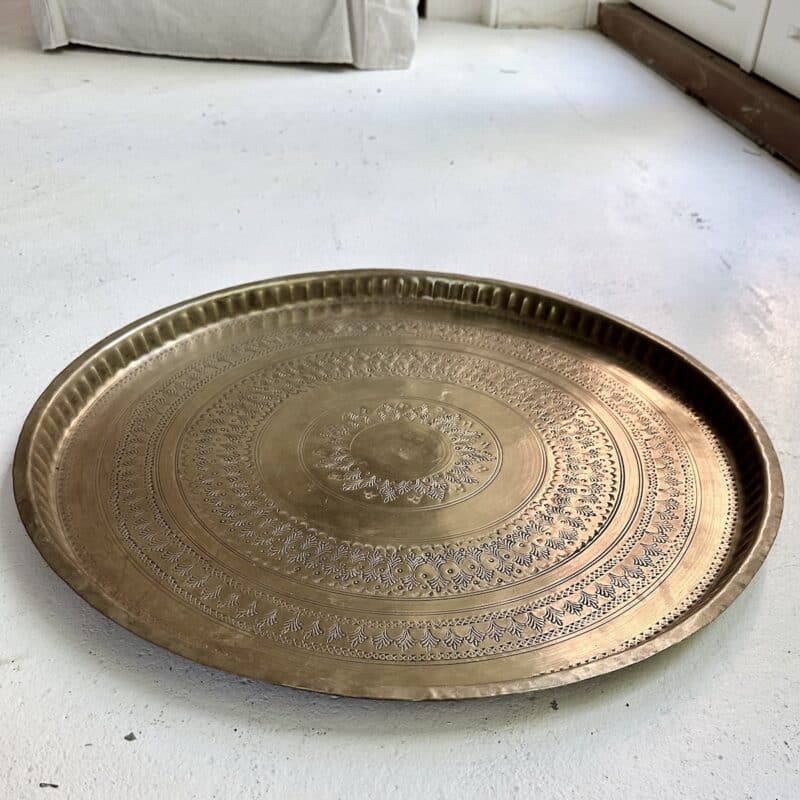 Marokkansk vintage fad Ø57 cm - messing