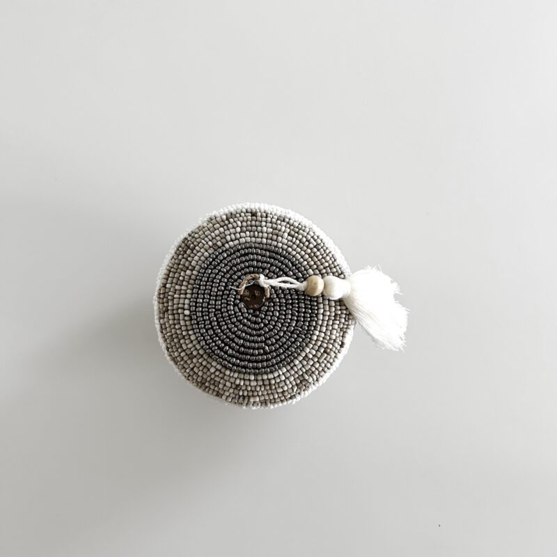 Bali perleæske rund mini - beige/sølv - Billede 3