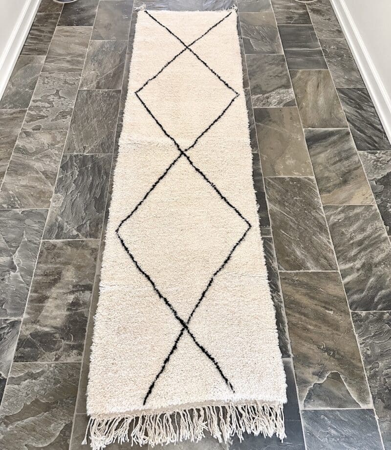 Beni Ouarain tæppe løber 300 x 83 cm - vintage - Billede 2