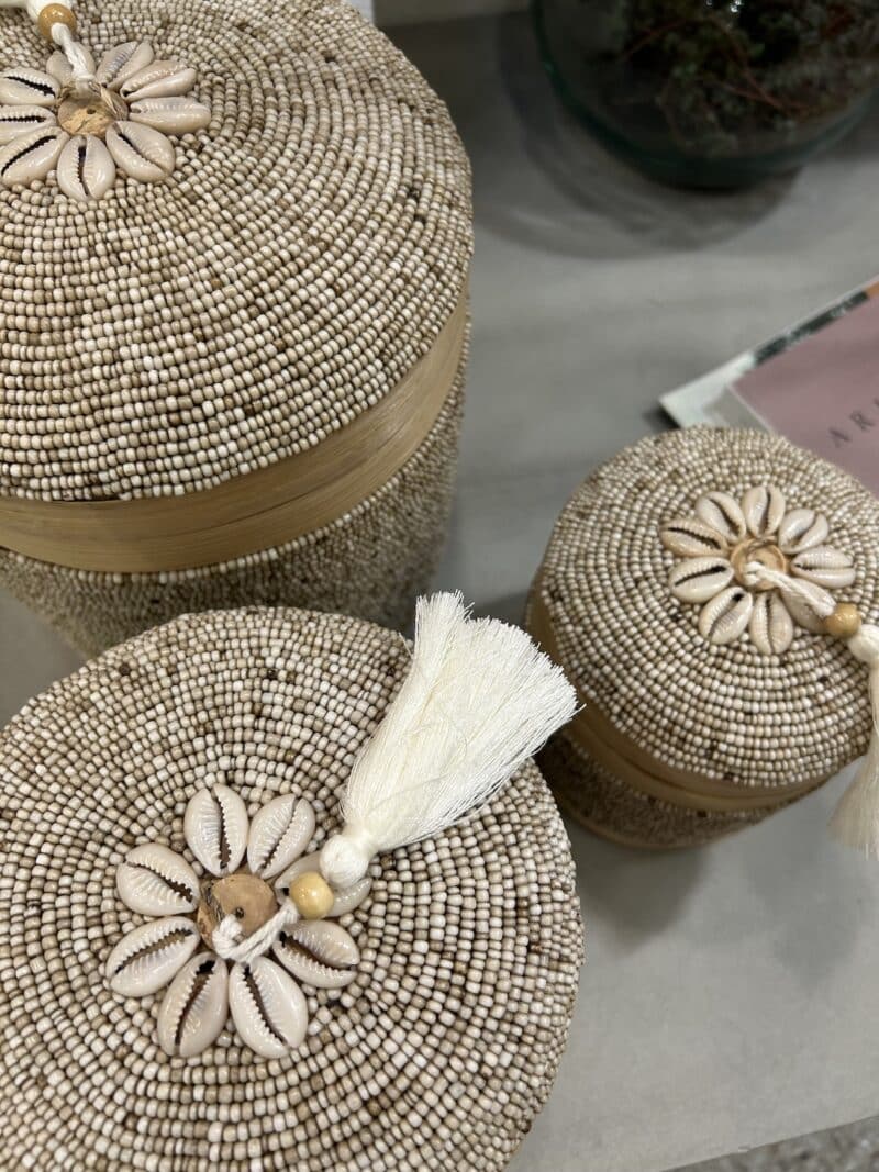 Bali perleæske Roti - beige m/shells - sæt/3 str - Billede 2