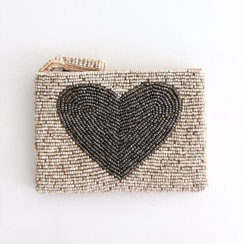 Bali perlepung med lynlås - Sølv hjerte