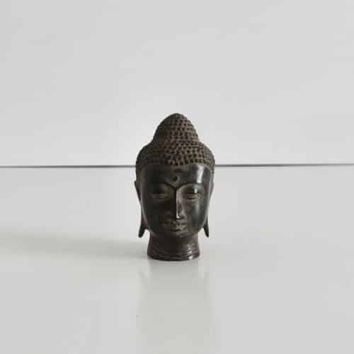 Buddha head H10 cm - antik grøn