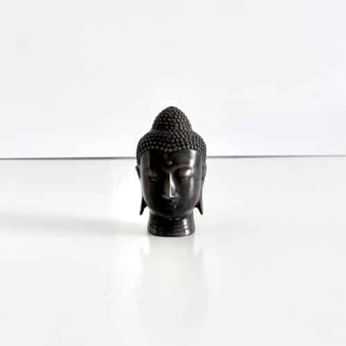 Buddha head H10 cm - antik brun