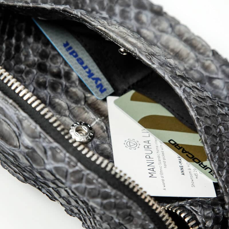kundalini crossbody bum bag python skin inside