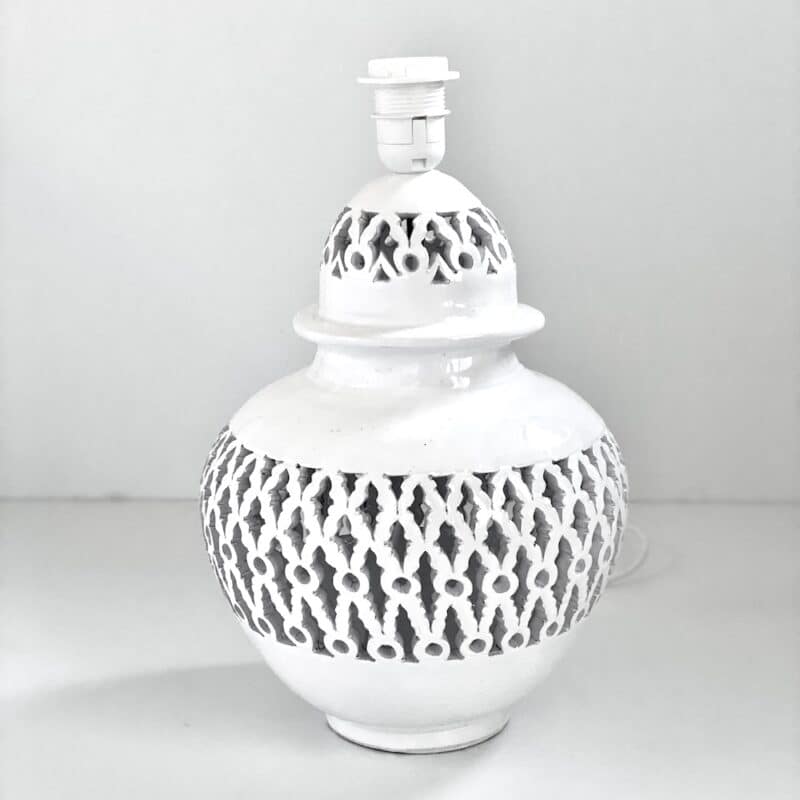 Calada globe bordlampe hvid - unika mønster - keramik - H40 - Billede 2
