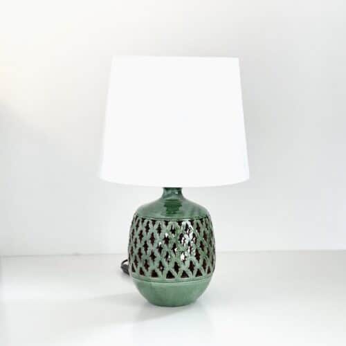 Calada bordlampe grøn - unika mønster - keramik - H35
