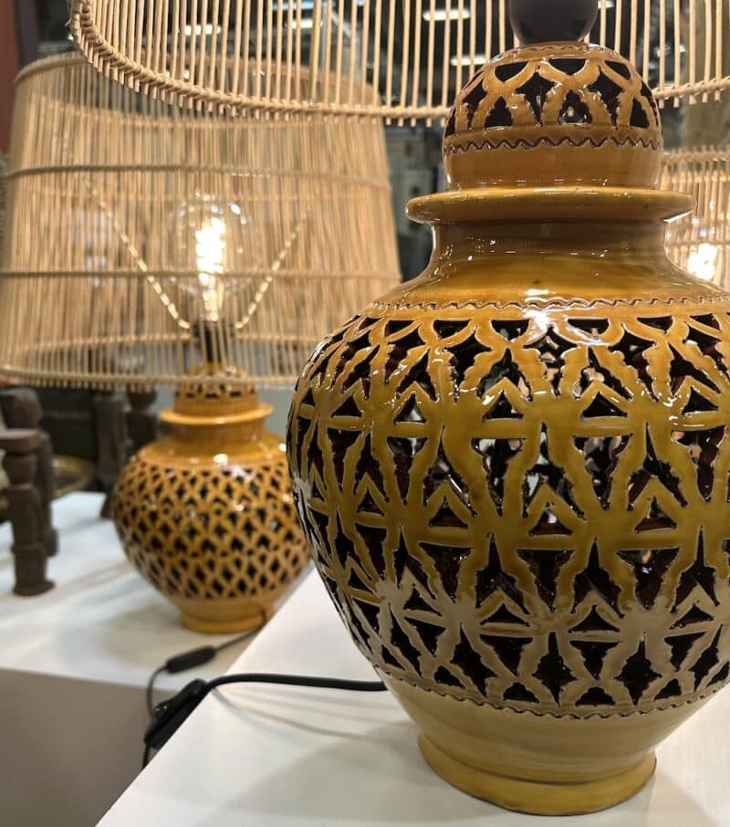 Bordlampe Calada keramik - globe H40 Curry - Billede 4