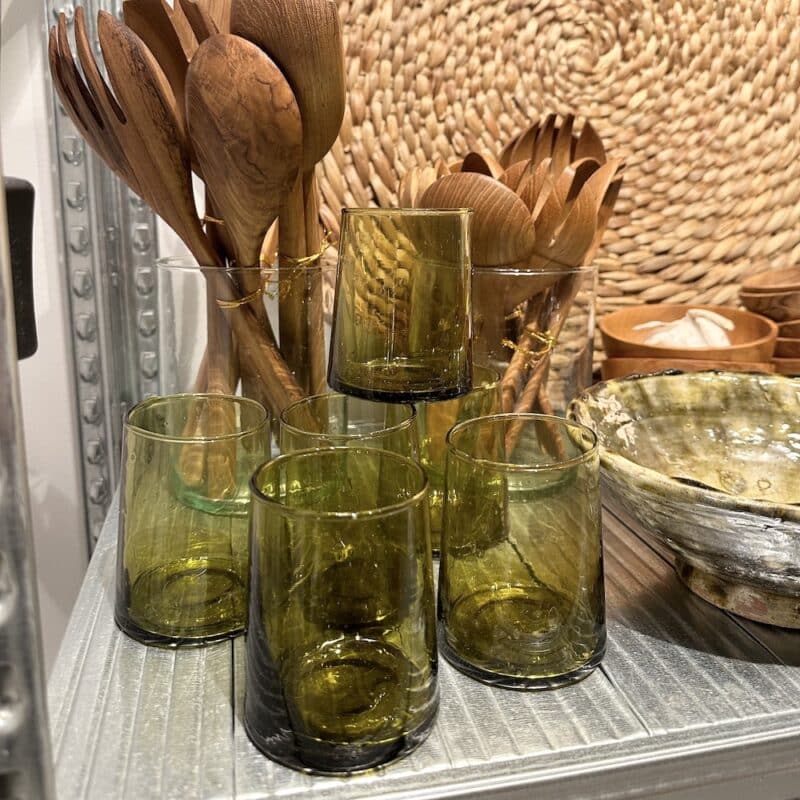 Glas - Fez Oliven H9 cm (M) - 6 stk - Billede 3