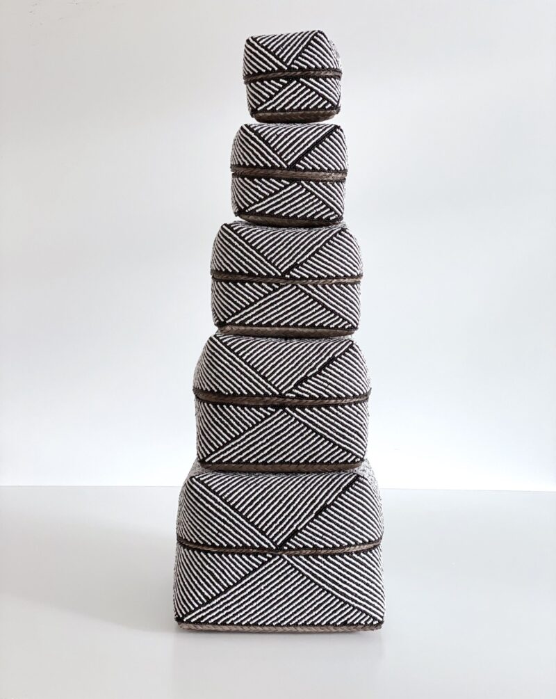 Bali perle æske - zebra sort hvid H22 cm - Billede 3
