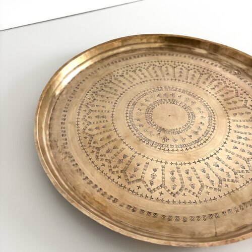 Marokkansk vintage fad Ø53 cm - messing
