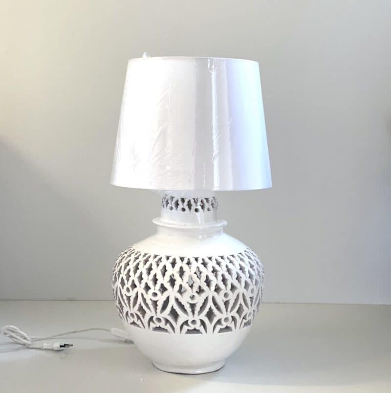 Calada globe bordlampe hvid - unika mønster - keramik - H40 - Billede 4