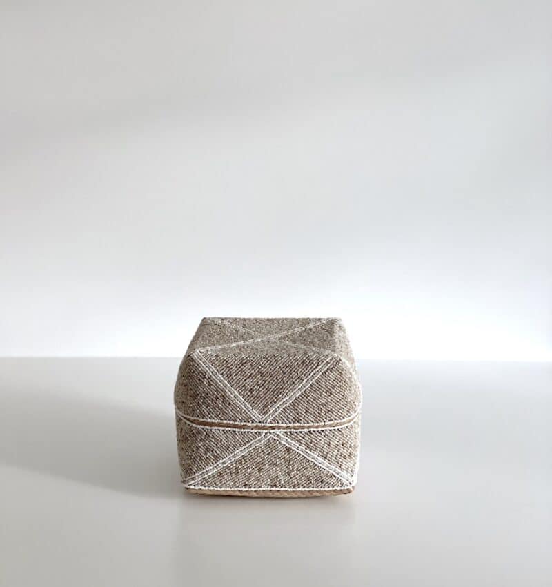 Bali perleæsker - beige m. hvide ruder - sæt/5 str - Billede 5