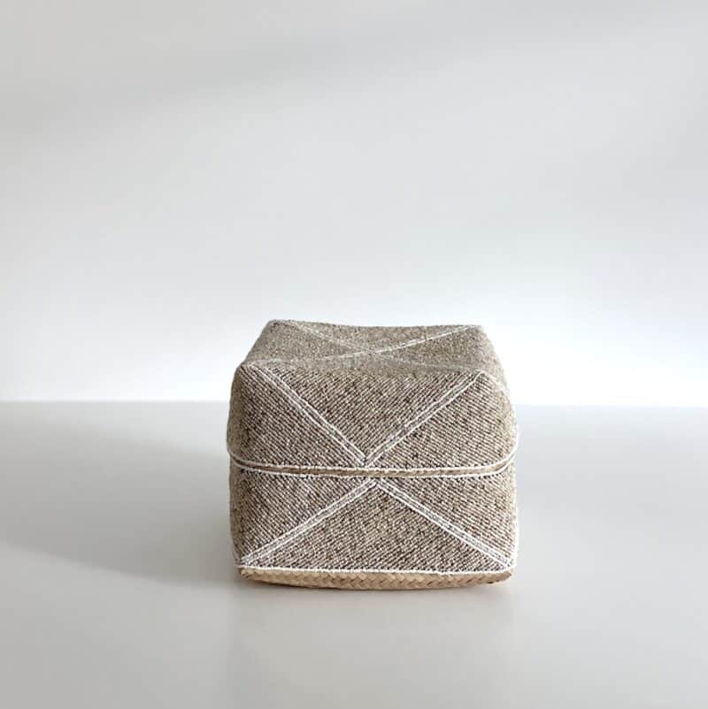 Bali perleæsker - beige m. hvide ruder - sæt/5 str - Billede 6