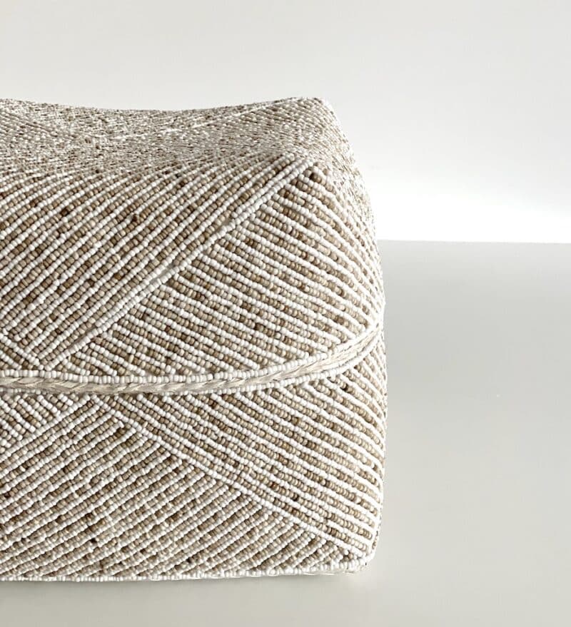 Bali perle æske - beige-hvid mix H15 cm - Billede 3