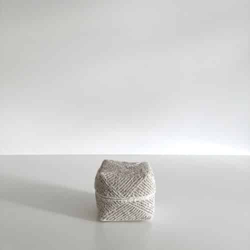 Bali perle æske - beige-hvid mix H13 cm